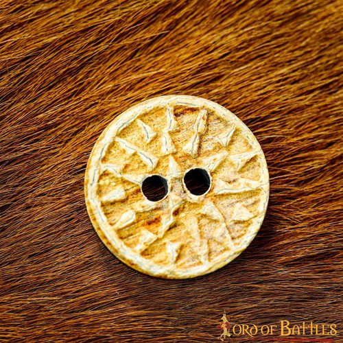 Buffalo Horn Buttons Handcrafted Medieval DIY Clothing Accessory Set of 5 - Picture 9 of 14