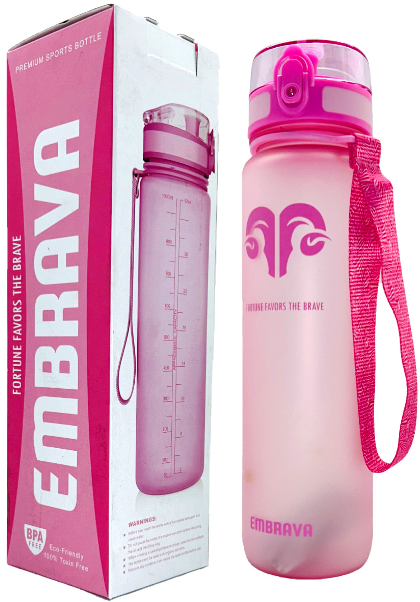Embrava Best Tritan Sports Water Bottle 32oz Large Fast Flow