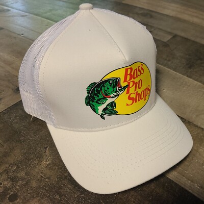 Bass Pro Shops Hat Mesh Adj White Snapback Trucker Baseball