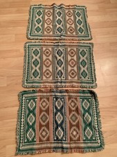 VTG set of three native American printed cloth placemats