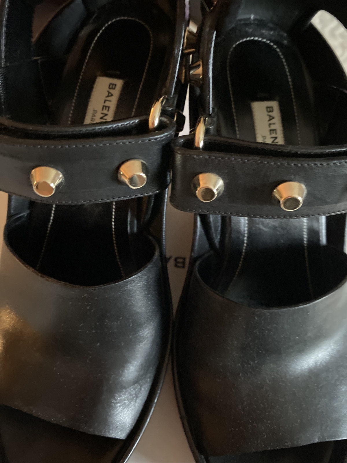 Balenciaga Women 'Hourglass' Black Sandals With Curved Heel In Leather Woman