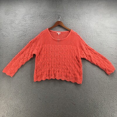 NEW Maurices Cropped Sweaters Womens XL Orange Knitted Longsleeve Pullover