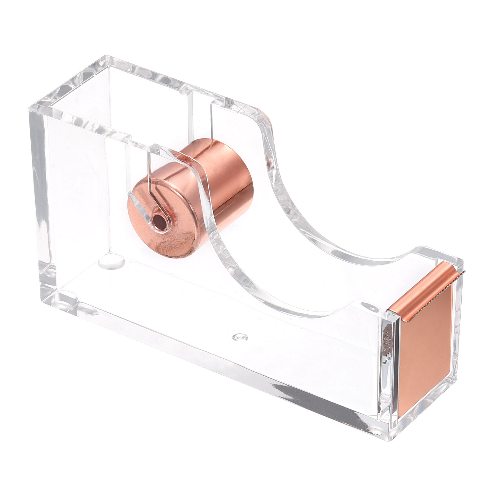 Desktop Tape Dispenser Acrylic Roll Tapes Cutter Rose Golden-image