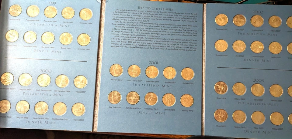 Washington Quarters State silver Coins Collection 1999 2003 complete coin  lot - Image 2 of 4