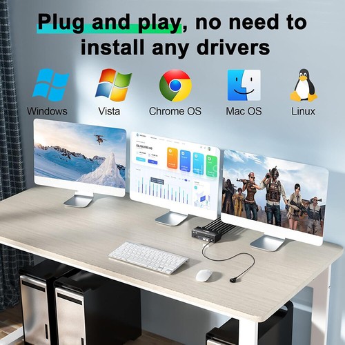 8K 60Hz KVM HDMI Switch Displayport USB 3.0 Port 3 Monitors 3 Computers PS4 Xbox - Afbeelding 6 van 26