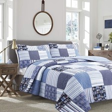 Daniel Denim Real Patchwork 100 Cotton Quilt Set, Bedspread, Coverlet