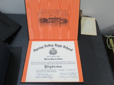1954 Spring Valley High School Abschlussurkunde, 4 Unterschriften