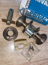 Vintage Weslock Privacy #810 FB-FB BRONZE CRACKLE interior Door Hardware 80’s