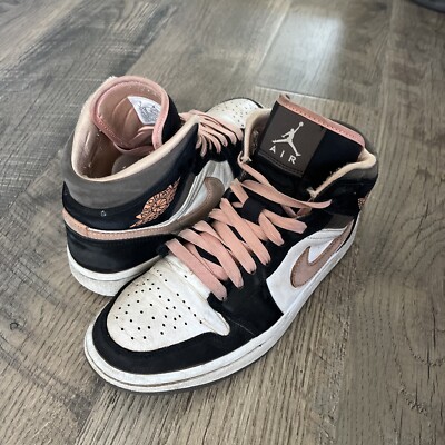 Size 5.5 - Jordan 1 Mid Black/Brown/Peach
