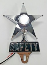 Safety Star License Plate Topper Dual Function White Led Vtg Car Accessory