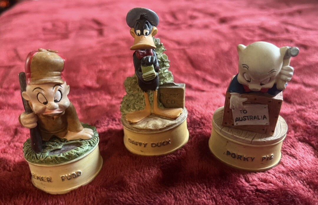Lenox Thimble Collection ELMER FUDD, DAFFY DUCK & PORKY PIG 1998 Looney Tunes