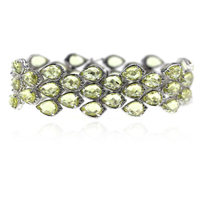 925 Sterling Silber Zitronenquarz Edelstein Armband, Geschenk für Sie.
