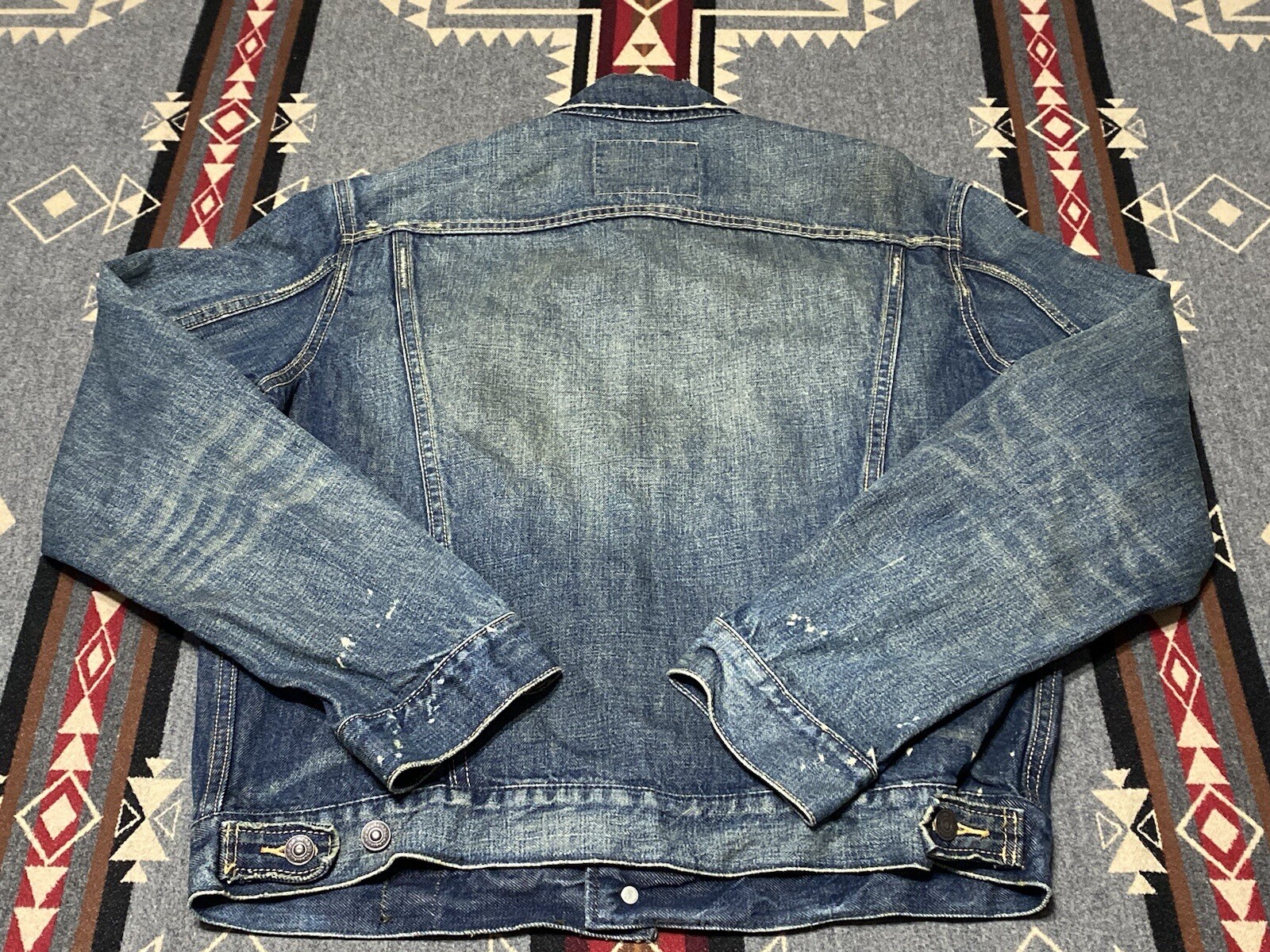 □上質□オールリアルレザー スタジャン□KRHYME DENIM□2XL
