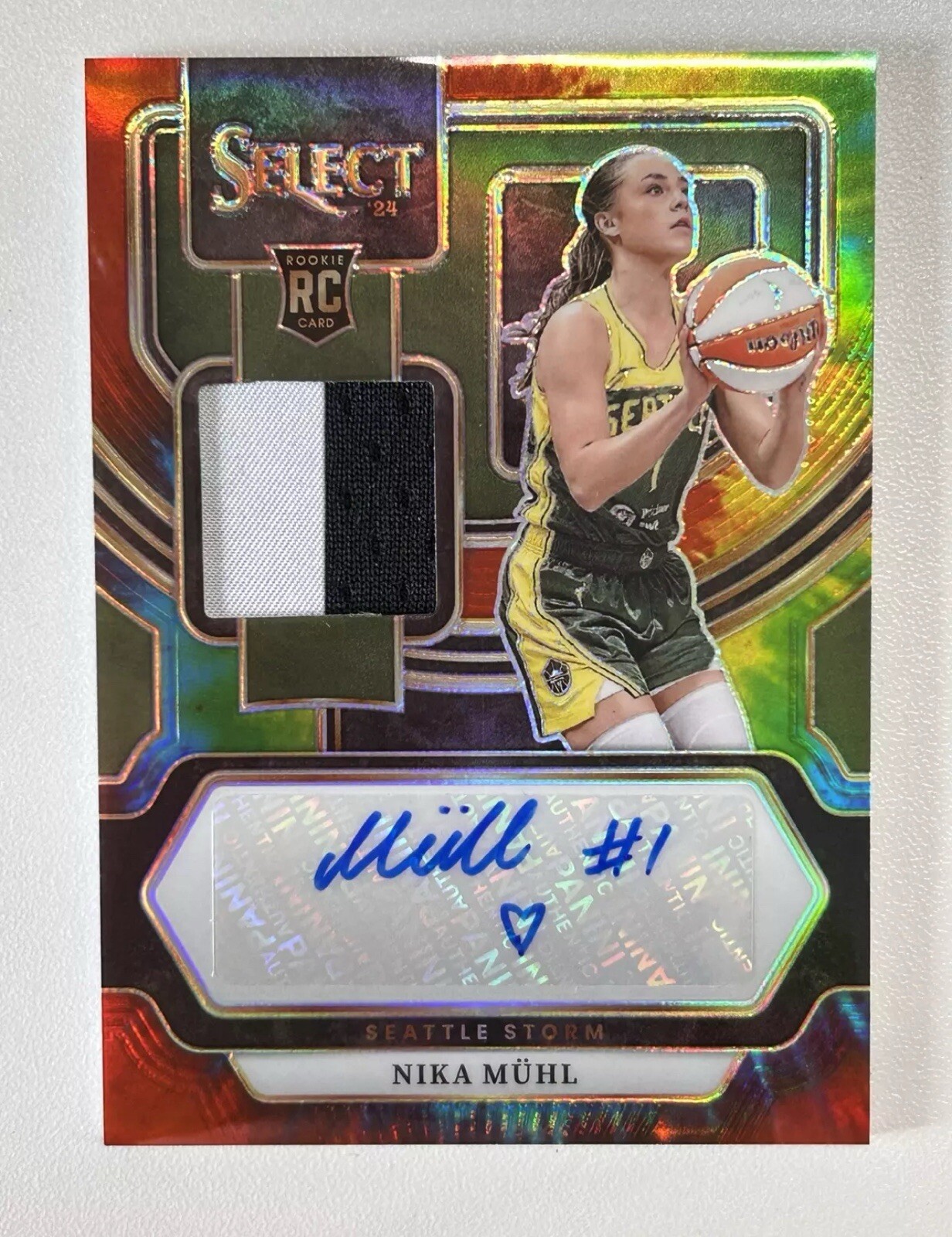 Nika Muhl 2024 Panini Select WNBA /25 Autographs RPA Patch Rookie Tie-Dye -YO