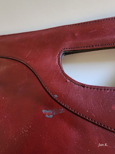 Vintage 70s ETIENNE AIGNER Handmade Leather Handbag Clutch Bag Hinge OXBLOOD - Picture 5 of 8