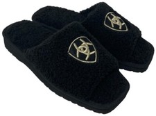 NEW Ariat Cozy Slippers Black Fleece Women  s Sz 9 Sandal Slides In/Outdoor Shoes