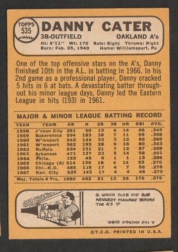 1968 Topps Baseball Cards Scegli una carta a scelta 295-660 EX X-MT 1/25 Set Break - Foto 398 di 490
