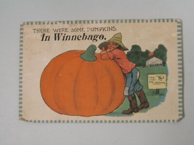 K870 Postcard Wish there were some pumpkins in Winnebago - rough condition IL