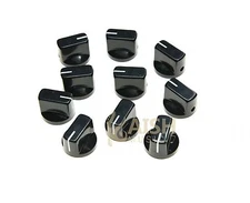 10x Guitar AMP Effect Pedal Knobs Davies 1510 Style Pointer Knob Set Screw Black