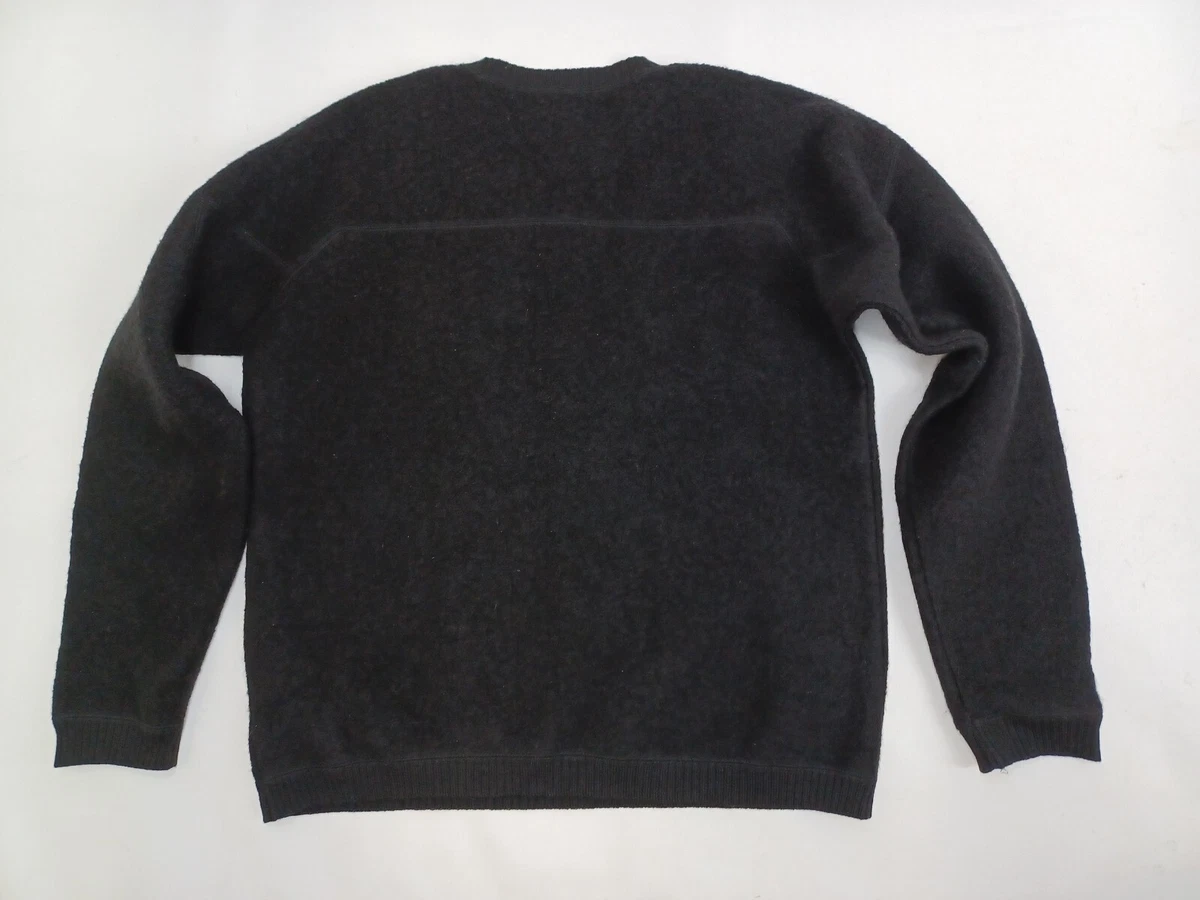 BURTON SNOWBOARDS M Sweater Black Boiled Wool Pullover Crew Mens