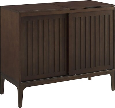 Crosley Furniture Asher Record Storage Media Console, Dark Brown