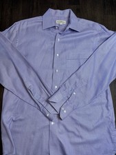 Tommy Bahama Mens Dress Shirt 15.5 34/35 Purple Button Cotton Collared