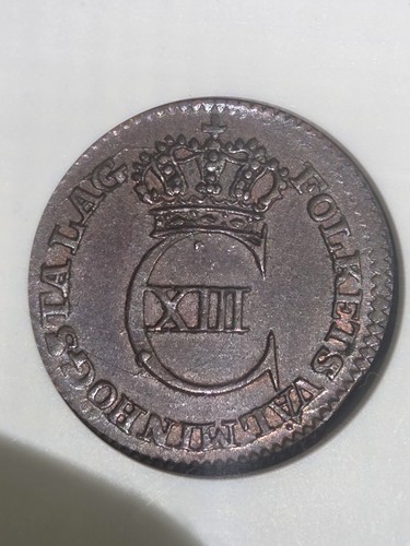Sweden 1812 1/12 Skilling KM-584 Rim Clip ANACS AU-58 Soapbox Holder