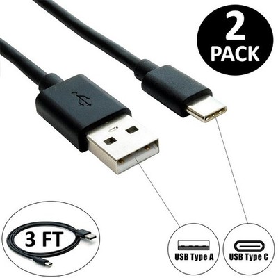 2x 3FT USB-C Type C to Type A Data Sync Charging Cable PC Phone Laptop MacBook