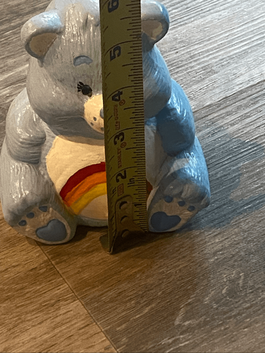 Care Bears Bedtime Bear Rainbow Belly Ceramic Bank Figurine Blue 1980s Vintage - Picture 3 of 9