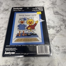 Vtg Janlynn Suzy's Zoo Home Sweet Home Counted Cross Stitch #38-102