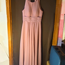 Azazie Size A8 Regular Blush Polyester Sleeveless Long Bridesmaid Dress