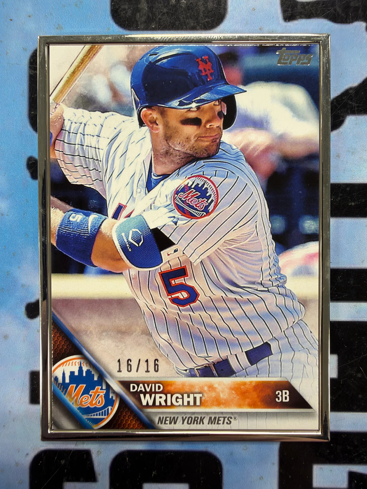 2016 Topps David Wright Silver Framed /16 #310 New York Mets 16/16 Bookend