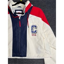 New medium womens Champion Colorblock Windbreaker Jacket - Navy/White/Red