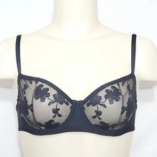 32C Felina 190013 Sabrina Sheer Lace Demi Underwire Bra Black NWT