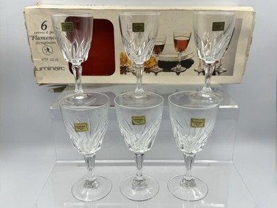 Luminarc France Flamenco Stiel Shorts Gläser Nr.5 12cl verpackt 6 Stück Set Vintage