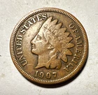 1907 Indian Head Small Cent Bronze BN Business Strike Philadelphia KM#90 L10