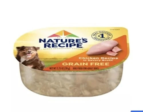 Nature's Recipe Grain Free Chicken Recipe in Savory Broth Wet Dog Food, 2.75 oz.