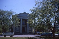 1964 Branford Connecticut Town Hall Parked Van and Cars 1960s Color Slide