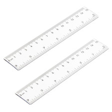 2 Pack 6 Inch Clear Plastic Ruler Straight Shatterproof Transparent Rulers for O