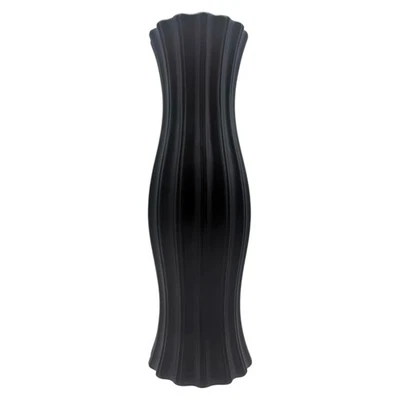 KeramikVase mit Vertikalen Rillen Schwarz ca.45 cm - Bild 1 von 2