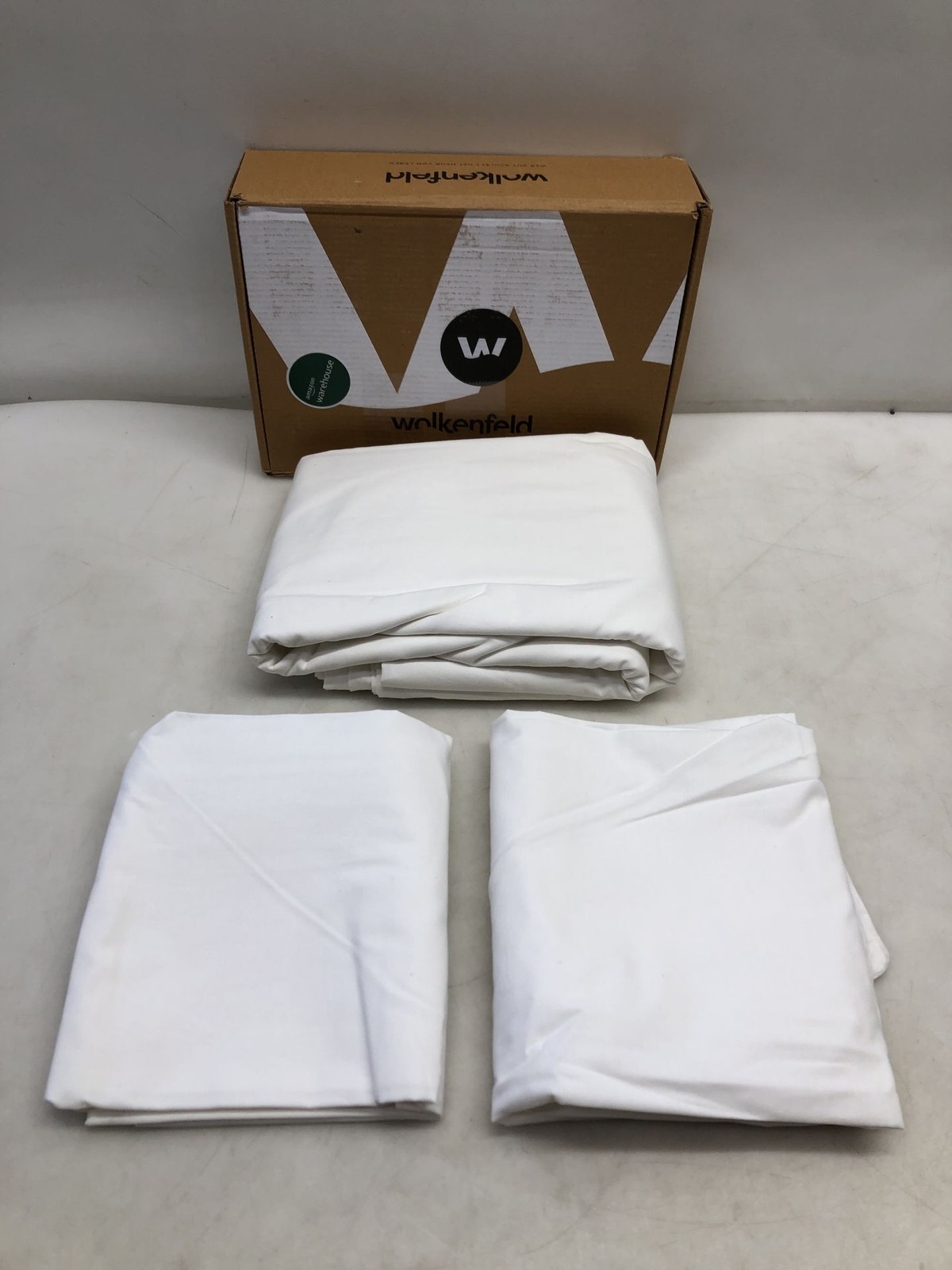 Ropa de cama Wolkenfeld 200x200 algodón blanco - transpirable - 3 piezas
