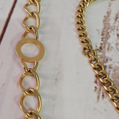 ST JOHN Designer Runway Button Style  Gold Tone Chain Belt Beautiful Rare ST JOHN Designer Runway Button Style Layered  main image 4