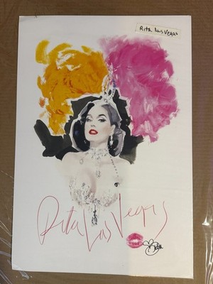 Dita Von Teese Signed Autograph Art Print Lipstick Kiss Voltaire Las Vegas