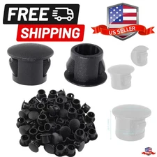 100 Pcs 5/16" Plastic Hole Plugs Black Flush Type Hole Plugs, Plastic Panel P...
