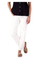 Denim Co. Women's Original Waist Stretch Side Pocket Pant White