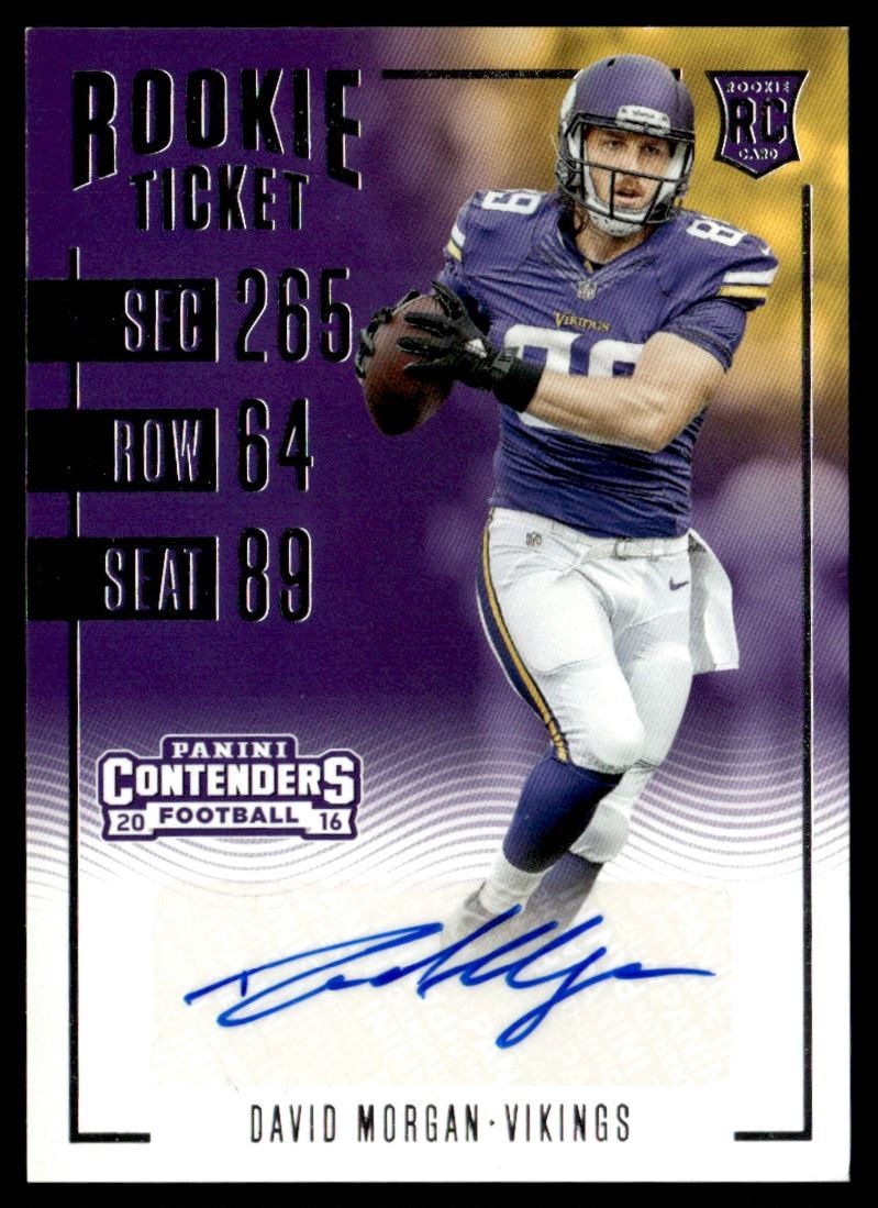 2016 Panini Contenders David Morgan Rookie Auto Minnesota Vikings #291