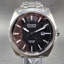 Citizen Eco-Drive Corso Watch Men 41mm Black Dial Silver Date E111-S070856 Runs