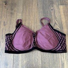 Honeylove Silhouette Bra Fig Black Wireless Lift Comfort Stretch Size 2X