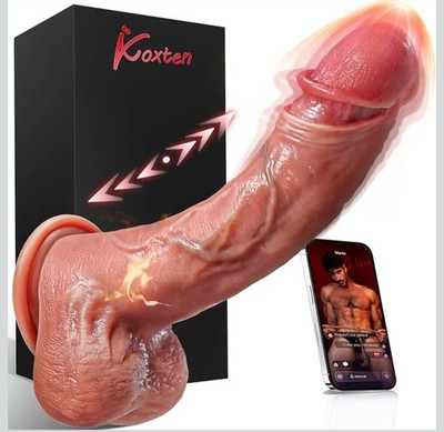 High Quality Thrusting 8 inch with Vibrate and Heating, Liquid Realistic Toy for