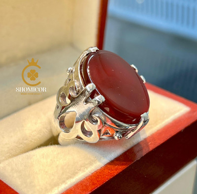 Natürlicher brauner Achat Ring Handarbeit Sterling Silber 925 Kunsthandwerk Handarbeit Schmuck